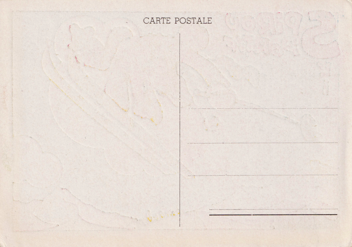 Reverse of the postcard illustrated by Jijé.