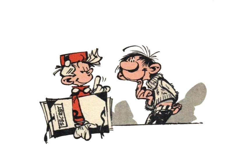 Illustration of Gaston and Spirou by André Franquin.